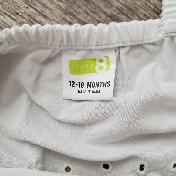 Crazy 8 white boho tank top Size 12-18 Months - Picture 5 of 9